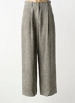 Pantalon large fermeture zippée sous rabat boutonné taille normale gris ALYSI femme