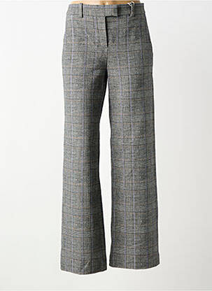 Pantalon large fermeture zippée sous rabat avec crochet taille normale gris CIRCOLO 1901 femme