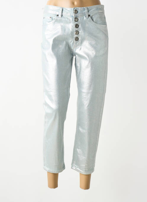 Pantalon 7/8 stretch taille normale argent DONDUP femme