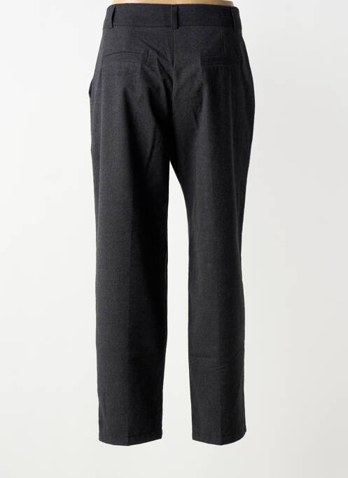 Pantalon droit fermeture zippée sous rabat avec crochet taille normale gris SOUVENIR femme