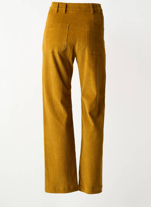 Pantalon droit fermeture zippée sous rabat boutonné taille normale jaune MOMONI femme