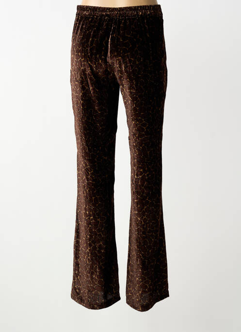 Pantalon droit taille élastique taille normale marron SIYU femme