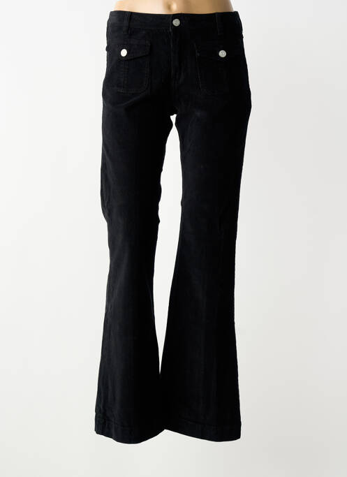 Pantalon droit fermeture zippée sous rabat boutonné taille normale noir MKT STUDIO femme