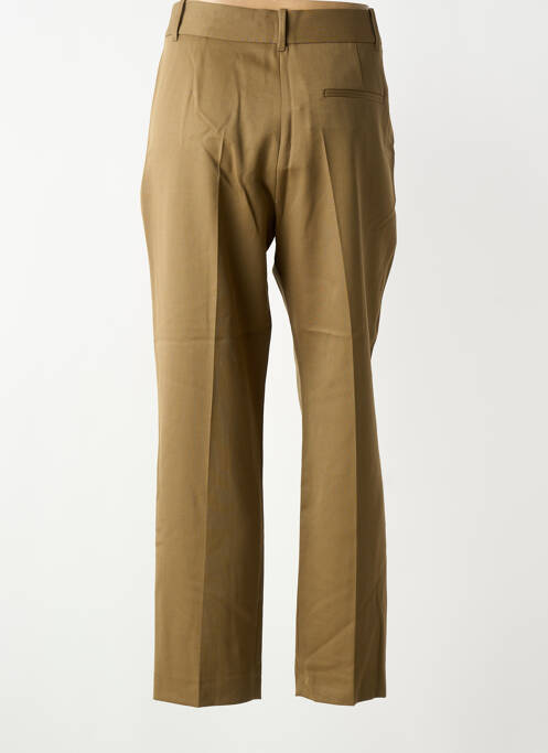 Pantalon droit tissage popeline taille normale vert MASSCOB femme