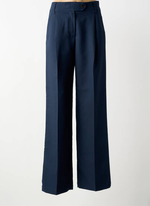 Pantalon large fermeture zippée sous rabat boutonné taille haute bleu ATTIC AND BARN femme