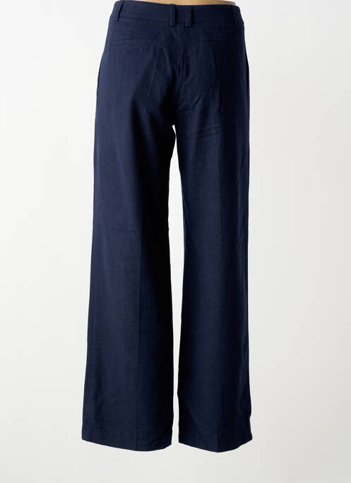 Pantalon large fermeture zippée sous rabat avec crochet taille normale bleu MODETROTTER femme