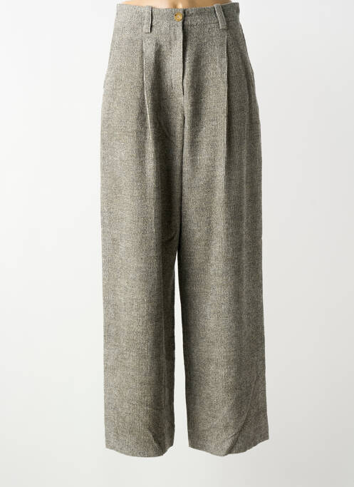 Pantalon large fermeture zippée sous rabat boutonné taille normale gris ALYSI femme