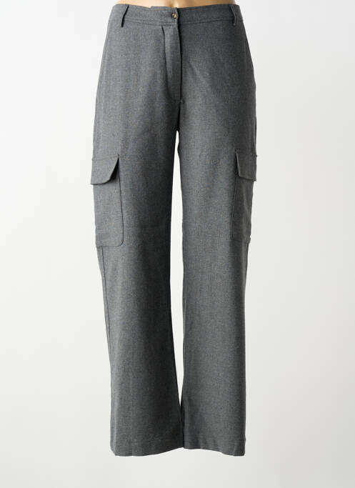 Pantalon large fermeture zippée sous rabat boutonné taille normale gris DIEGA femme