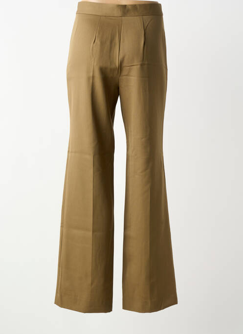 Pantalon large tissage popeline taille normale vert MASSCOB femme