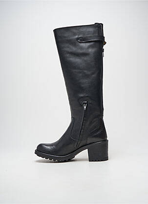Bottes tissage satiné talon de 4 à 6cm noir NGY femme