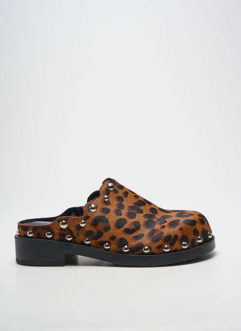 Mules/sabots chiquet talon de 4 à 6cm marron NOA HARMON femme