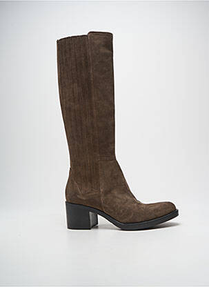 Bottes nubuck talon de 4 à 6cm marron FRU.IT femme