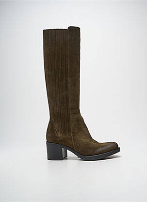 Bottes nubuck talon de 4 à 6cm vert FRU.IT femme