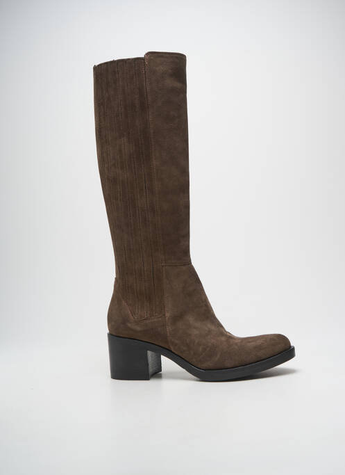 Bottes nubuck talon de 4 à 6cm marron FRU.IT femme