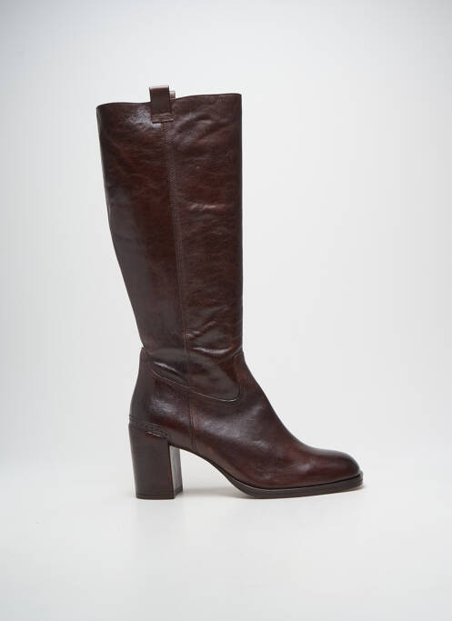 Bottes matière lisse talon de 7 à 9cm marron MURATTI femme