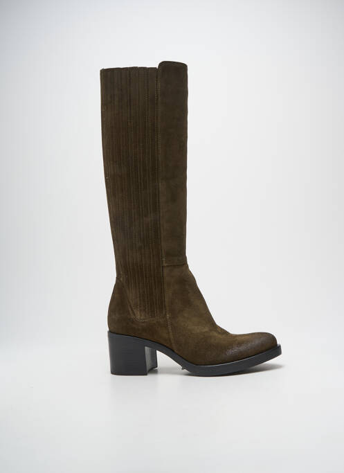 Bottes nubuck talon de 4 à 6cm vert FRU.IT femme