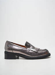 Mocassins tissage satiné talon de 4 à 6cm argent LES:VENUES femme