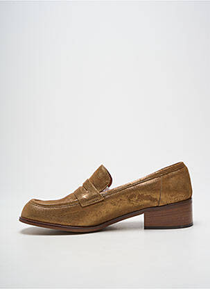 Mocassins tissage satiné talon de 4 à 6cm marron LES:VENUES femme