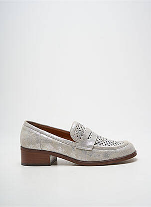Mocassins tissage satiné talon plat jusqu'à 3cm argent LES:VENUES femme