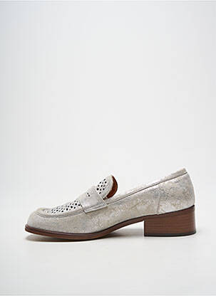 Mocassins tissage satiné talon plat jusqu'à 3cm argent LES:VENUES femme