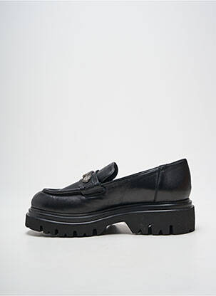 Mocassins tissage satiné talon de 4 à 6cm noir FRU.IT femme