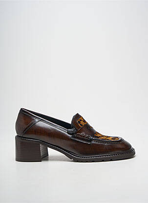 Mocassins matière lisse talon de 4 à 6cm marron PONS QUINTANA femme