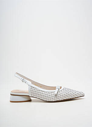 Sandales/nu pieds tissage satiné talon plat jusqu'à 3cm blanc JEANNOT femme