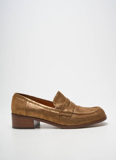 Mocassins tissage satiné talon de 4 à 6cm marron LES:VENUES femme