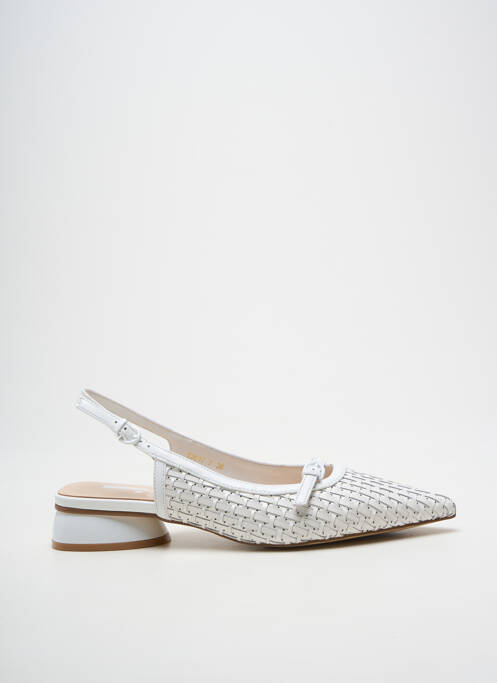 Sandales/nu pieds tissage satiné talon plat jusqu'à 3cm blanc JEANNOT femme