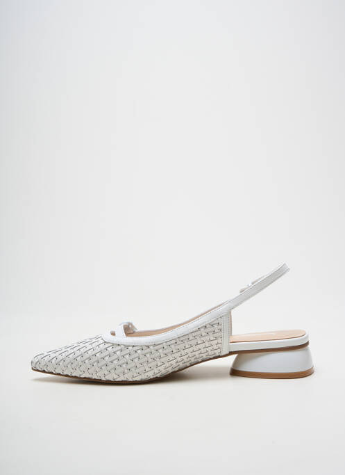 Sandales/nu pieds tissage satiné talon plat jusqu'à 3cm blanc JEANNOT femme