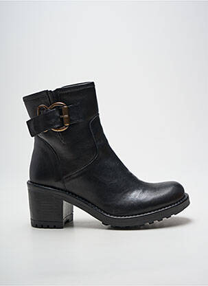 Bottines/boots tissage satiné talon de 4 à 6cm noir NGY femme