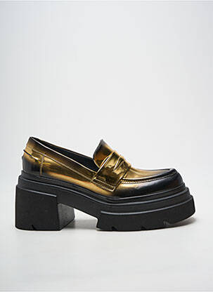 Mocassins matière lisse talon de 7 à 9cm or ELENA IACHI femme