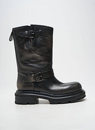 Bottines/boots tissage satiné talon de 4 à 6cm noir ELENA IACHI femme