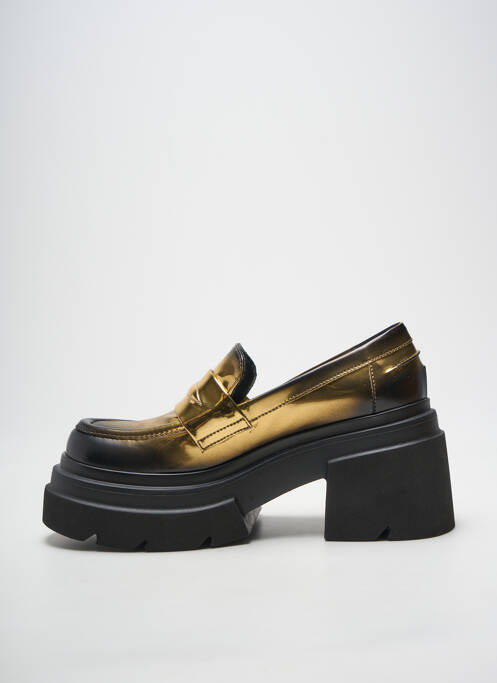 Mocassins matière lisse talon de 7 à 9cm or ELENA IACHI femme