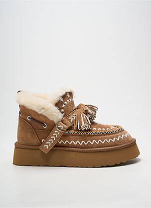 Bottines/boots fourrée talon de 4 à 6cm marron NAN-KU femme