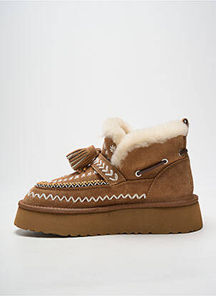 Bottines/boots fourrée talon de 4 à 6cm marron NAN-KU femme