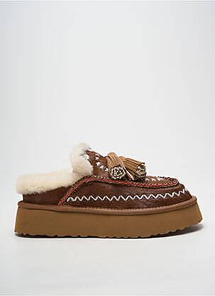Mules/sabots talon de 4 à 6cm marron NAN-KU femme