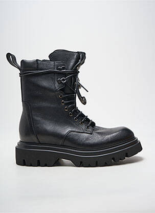 Bottines/boots tissage satiné talon plat jusqu'à 3cm noir FRU.IT femme