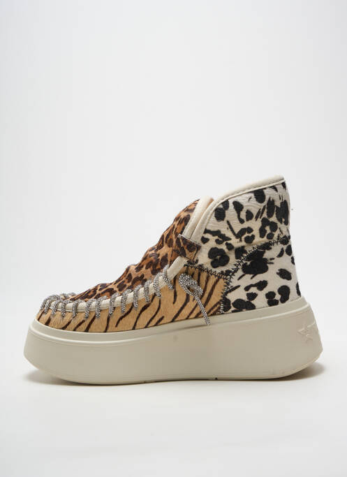 Bottines/boots tissage satiné talon de 4 à 6cm beige NAN-KU femme