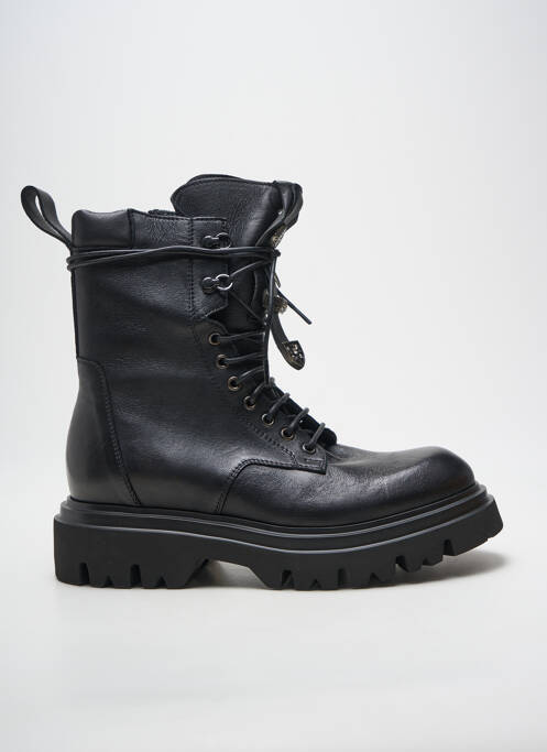 Bottines/boots tissage satiné talon plat jusqu'à 3cm noir FRU.IT femme