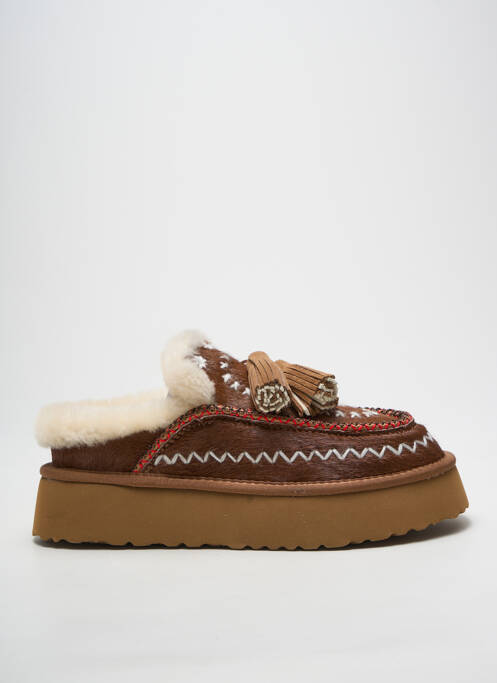 Mules/sabots talon de 4 à 6cm marron NAN-KU femme