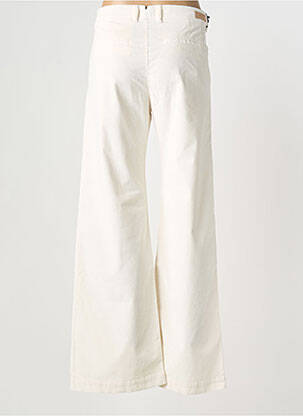 Pantalon large fermeture zippée sous rabat boutonné taille normale blanc FIVE femme