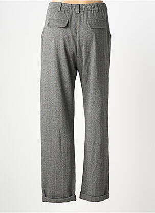 Pantalon large fermeture zippée sous rabat boutonné taille normale gris GOODMATCH femme