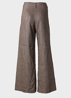 Pantalon large fermeture zippée sous rabat boutonné taille normale marron DIEGA femme