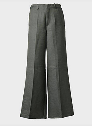 Pantalon large fermeture zippée sous rabat avec crochet taille normale vert FORTE-FORTE femme