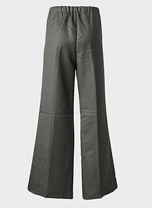 Pantalon large fermeture zippée sous rabat avec crochet taille normale vert FORTE-FORTE femme