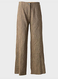 Pantalon large fermeture zippée sous rabat boutonné taille normale marron POMANDERE femme