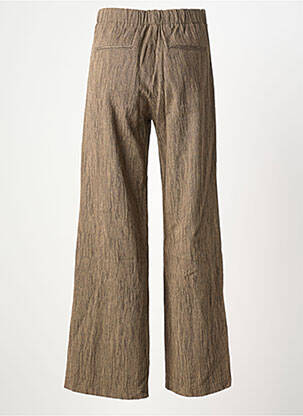 Pantalon large fermeture zippée sous rabat boutonné taille normale marron POMANDERE femme