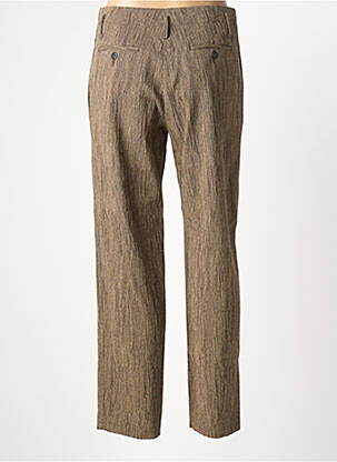 Pantalon droit fermeture zippée sous rabat boutonné taille normale marron POMANDERE femme