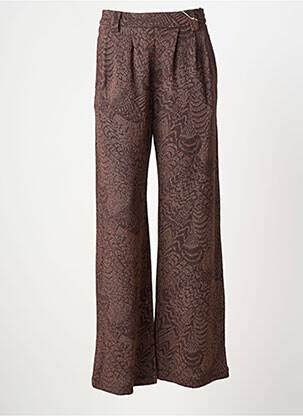 Pantalon droit taille élastique taille normale marron MOMONI femme
